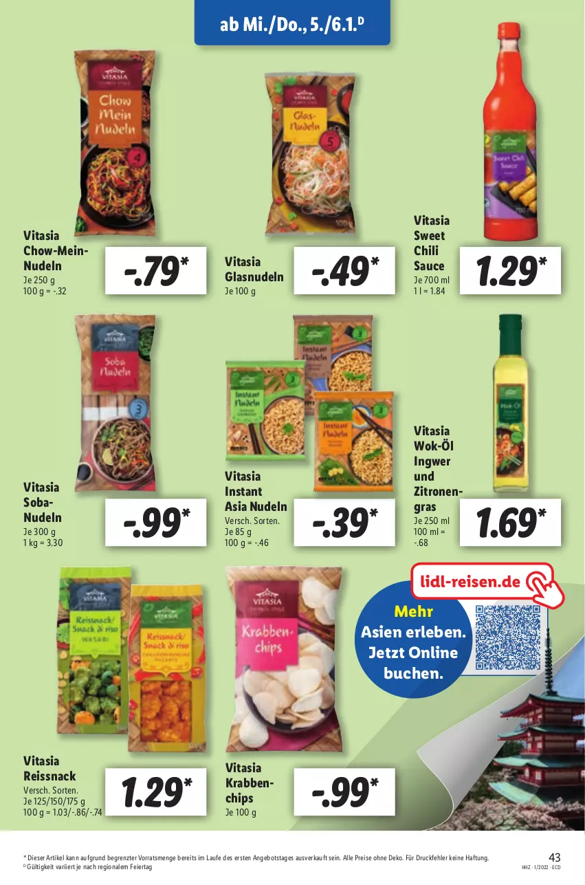 Aktueller Prospekt Lidl - Aktionsprospekt - von 03.01 bis 08.01.2022 - strona 43 - produkty: angebot, buch, chili, chips, eier, eis, ingwer, nudel, nudeln, reis, reiss, sauce, snack, Ti, vita, wok, zitrone, zitronen, ZTE