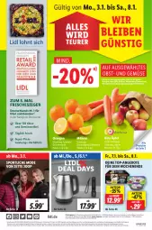 Gazetka promocyjna Lidl - Aktionsprospekt - Gazetka - ważna od 08.01 do 08.01.2022 - strona 1 - produkty: Abtei, angebot, angebote, Bad, bio, clementinen, discount, eier, eis, elle, frucht, ingwer, magazin, mandarine, mandarinen, Mode, möhren, obst, Obst und Gemüse, orange, orangen, Pak Choi, reis, Sport, Ti, top-angebot, und gemüse
