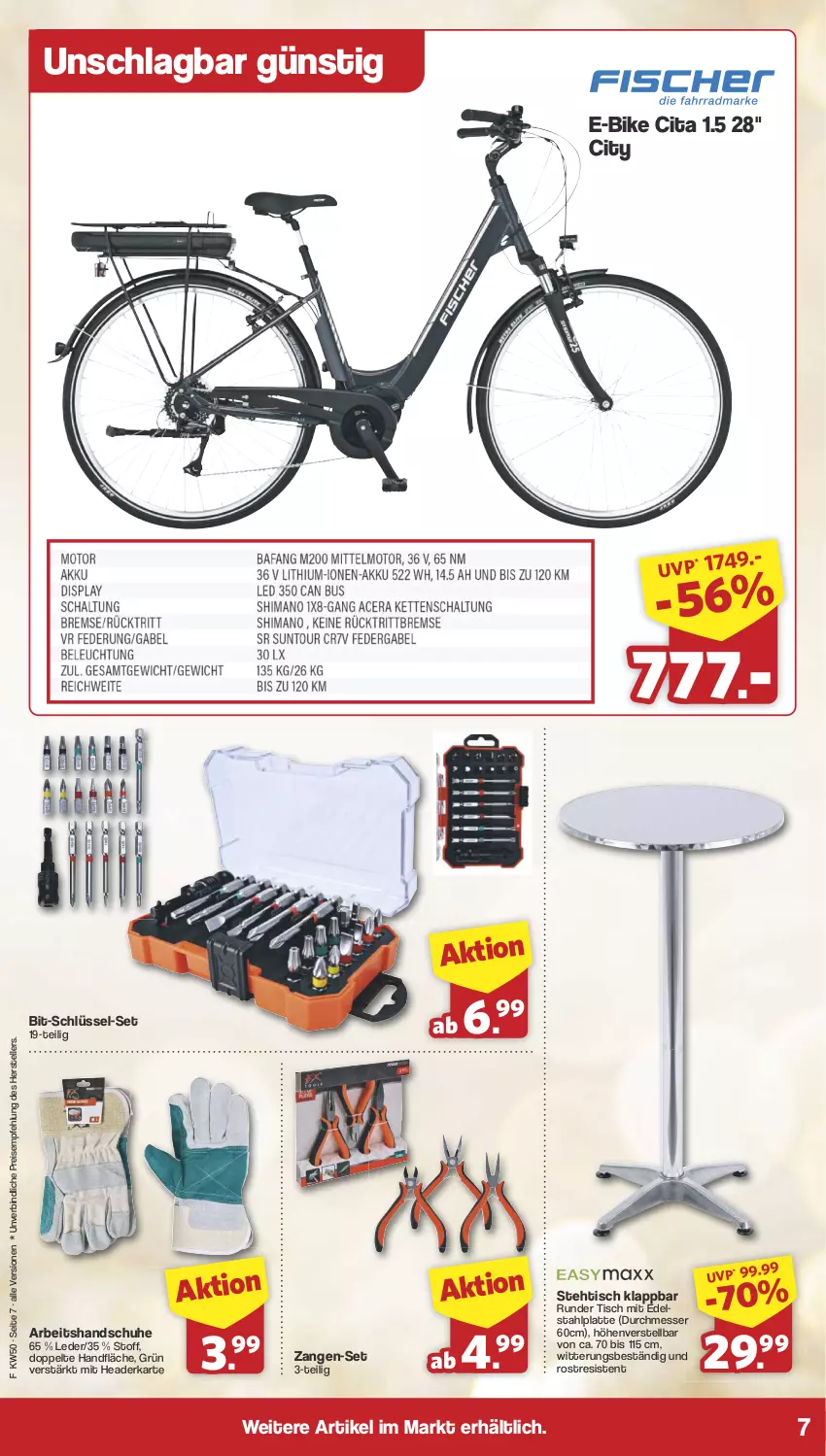 Aktueller Prospekt Famila - Prospekte - von 09.12 bis 14.12.2024 - strona 7 - produkty: E-Bike, edelstahl, eis, elle, handschuhe, latte, messer, reis, schuhe, teller, Ti, tisch, Zangen