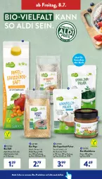 Gazetka promocyjna AldiSud - NÄCHSTE WOCHE - Gazetka - ważna od 09.07 do 09.07.2022 - strona 38 - produkty: aldi, apfel, bio, Birnen, braun, eis, mandel, Mandelmus, reis, saft, sanddorn, smoothie, smoothies