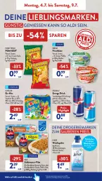 Gazetka promocyjna AldiSud - NÄCHSTE WOCHE - Gazetka - ważna od 09.07 do 09.07.2022 - strona 5 - produkty: à la bordelaise, aldi, Becher, bordelaise, bresso, drink, eis, energy drink, filet, fisch, fische, Fischer, flasche, frischkäse, funny-frisch, getränk, iglo, Käse, lenor, lenor weichspüler, pfeffer, pom-bär, pril, red bull, reis, Schere, schlemmer-filet, Schöller, smarties, sour cream, Ti, tisch, weichspüler