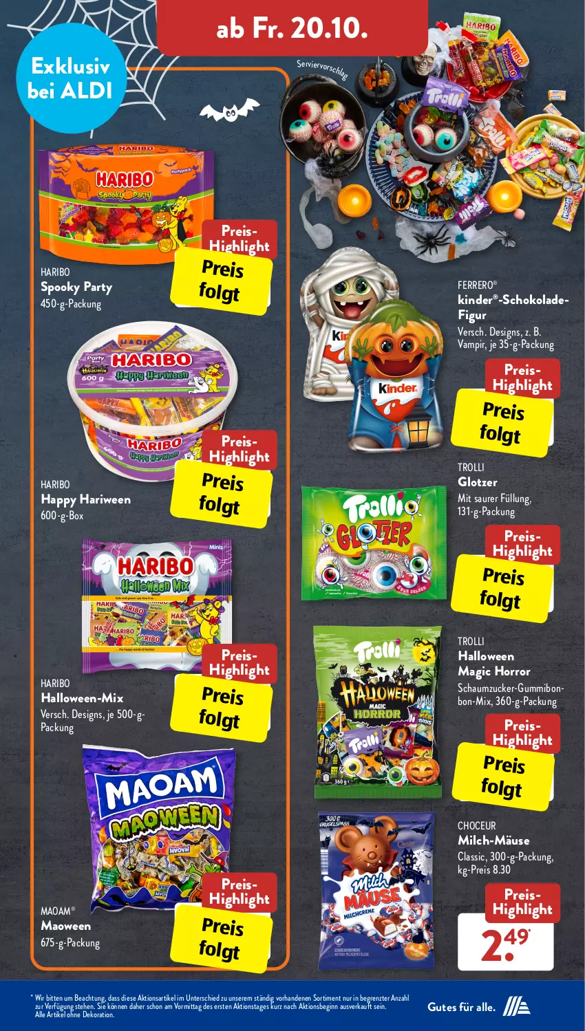 Aktueller Prospekt AldiSud - IN ZWEI WOCHEN - von 16.10 bis 21.10.2023 - strona 27 - produkty: aldi, alle artikel ohne dekoration, dekoration, eis, ferrero, gin, haribo, Kinder, LG, maoam, milch, reis, Schaumzucker, schoko, schokolade, Ti, trolli, ZTE, zucker