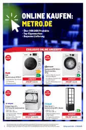 Gazetka promocyjna Metro - Online: Wochen-Angebote - Gazetka - ważna od 17.08 do 17.08.2025 - strona 1 - produkty: angebot, angebote, aqua, auto, Bau, bauknecht, Behälter, eis, erde, geschirr, getränk, getränke, Glastür, kuchen, LG, Metro, ndk, Rauch, reis, Ria, rwe, snack, snacks, Ti, Trockner, vitrine, waschmaschine, waschtrockner