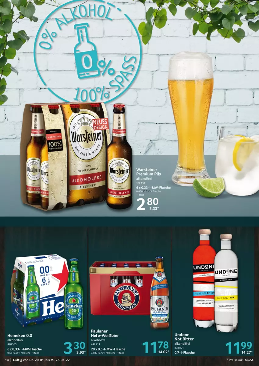 Aktueller Prospekt Selgros - Vorschau:
            Food - von 20.01 bis 26.01.2022 - strona 14 - produkty: alkohol, bier, eis, flasche, Hefe, heineken, LG, mac, mw-flasche, Paula, paulaner, reis, steiner, Ti, warsteiner