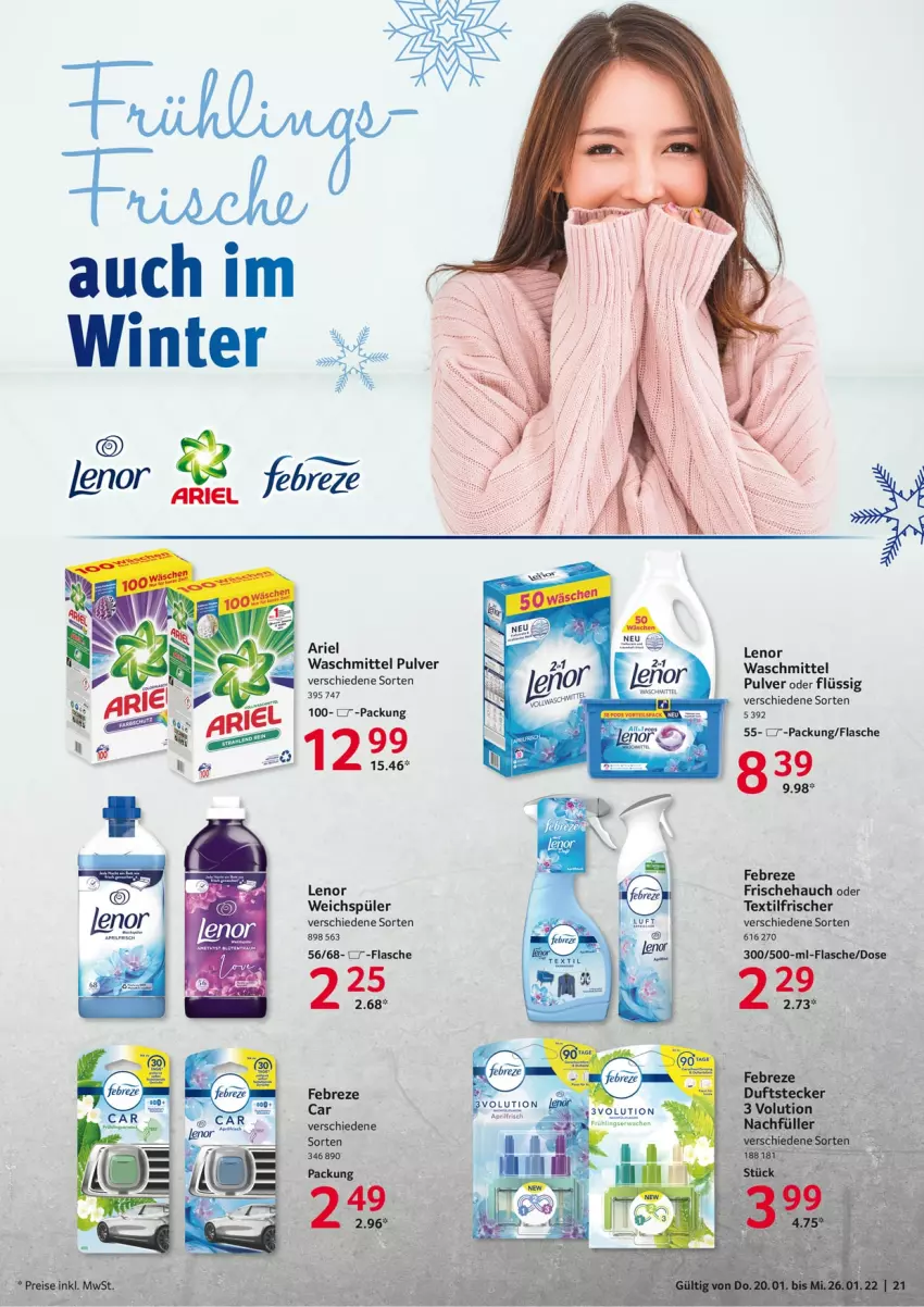 Aktueller Prospekt Selgros - Vorschau:
            Food - von 20.01 bis 26.01.2022 - strona 21 - produkty: febreze, flasche, lenor, Ti, waschmittel, weichspüler