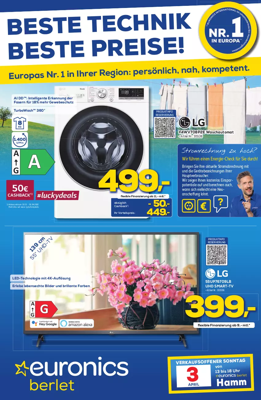 Aktueller Prospekt Berlet - Achtung!  - von 05.03 bis 09.04.2022 - strona 1 - produkty: auto, eis, elle, ente, Intel, LG, mab, Rauch, reis, ring, Ti, uhd, uhr, vorteilspreis