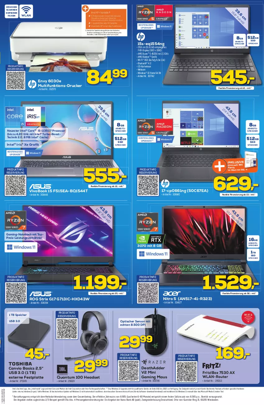 Aktueller Prospekt Berlet - Achtung!  - von 05.03 bis 09.04.2022 - strona 5 - produkty: AMD Radeon, angebot, auto, axe, Bad, Bank, deo, drucker, eis, elle, Externe Festplatte, festplatte, fritz, gaming maus, hardware, Headset, HP, Intel, latte, Maus, notebook, radeon, reis, ring, Router, ryzen, Software, Spezi, spiegel, ssd, teller, Ti, tisch, usb, VivoBook