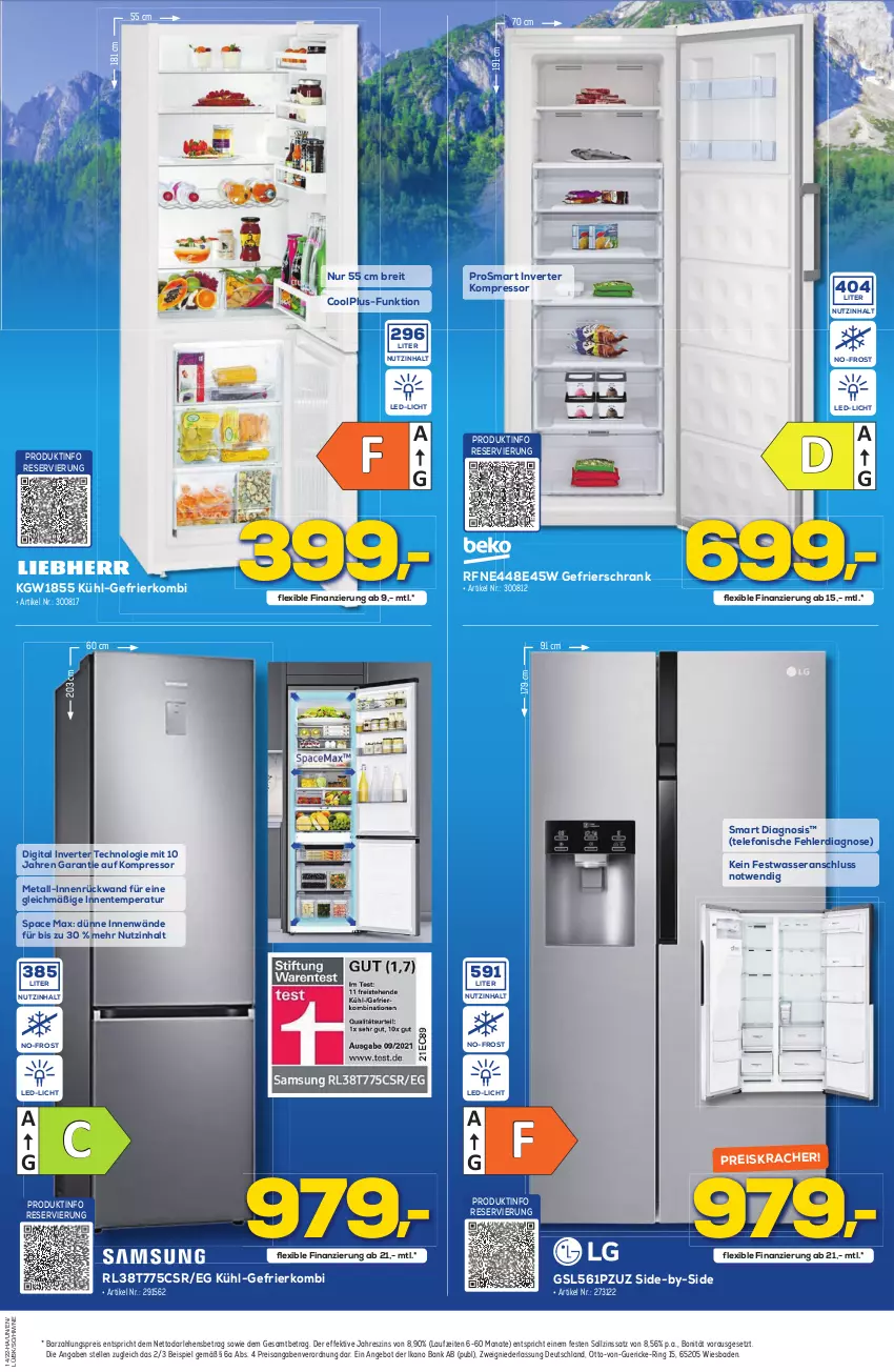 Aktueller Prospekt Berlet - Achtung!  - von 05.03 bis 09.04.2022 - strona 9 - produkty: angebot, Bad, Bank, Brei, eis, elle, ente, gefrierschrank, kompressor, kracher, led-licht, reis, ring, rückwand, Schrank, telefon, Ti, wasser