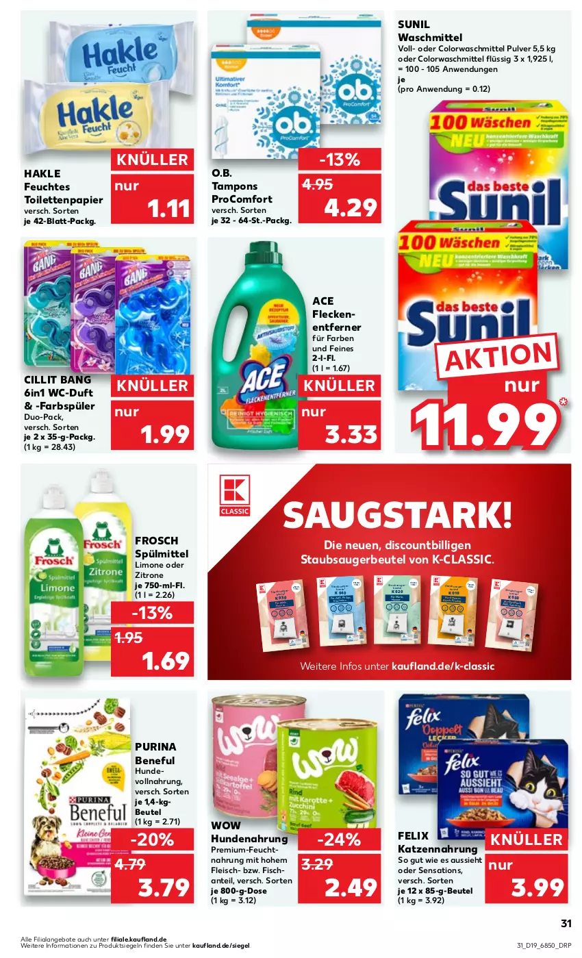 Aktueller Prospekt Kaufland - Prospekt - von 09.05 bis 15.05.2024 - strona 31 - produkty: abis, ACC, aeg, angebot, angebote, ariel, auer, auto, Bau, beutel, bomann, bosch, bsf, Cap, caramel, chili, Cif, Cillit, cillit bang, cin, colorwaschmittel, Constructa, discount, eis, Electrolux, elle, ente, erde, esprit, fakir, fanta, felix, feuchtes toilettenpapier, finesse, fisch, Fleckenentferner, fleisch, Frosch, gin, grundig, hakle, hero, hipp, hoover, hundenahrung, Kärcher, katzennahrung, koenic, kraft, lack, limo, mango, medion, miele, mint, Mode, monte, natur, nuss, O.b., Ofen, papier, Philips, privileg, procomfort, purina, Q10, rel, Ria, rinti, Rubin, Salsa, Samsung, sapphire, schott, sensations, severin, siemens, siena, Software, spee, spülmittel, starlight, staubsauger, staubsaugerbeutel, sunil, sunshine, Tampon, tampons, tee, teller, tender, Ti, tisch, toilettenpapier, total care, velvet, vita, vitality, waschmittel, Wild, Yo, Zanussi, zitrone