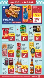 Gazetka promocyjna Aldi Nord - Von Montag - Gazetka - ważna od 08.02 do 08.02.2025 - strona 13 - produkty: aldi, Bagel, beutel, braun, brötchen, cola, eis, flasche, gin, gurke, gurken, homann, hot dog, Hot Dog Buns, jalapeño, jim beam, likör, reis, röstzwiebeln, sandwich, sauce, schnitten, Southern Comfort, Ti, tiefpreis, whiskey, würstchen, ZTE, zwiebel, zwiebeln