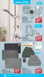 Gazetka promocyjna Aldi Nord - Von Montag - Gazetka - ważna od 08.02 do 08.02.2025 - strona 18 - produkty: aldi, armatur, aust, Bad, badematte, Bau, baumwolle, bett, brause, brauseschlauch, dell, eis, elle, Gästetücher, gin, handbrause, handtuch, handtücher, Mode, reine baumwolle, Ria, rwe, schlauch, Spültischarmatur, Ti, tisch, tuc, tücher, waschtisch, waschtischarmatur, wasser, wolle, ZTE