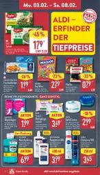 Gazetka promocyjna Aldi Nord - Von Montag - Gazetka - ważna od 08.02 do 08.02.2025 - strona 6 - produkty: aldi, angebot, angebote, aus der tiefkühlung, Bebe, beutel, body, bodylotion, carefree, creme, deo, deospray, eis, filet, fisch, fischstäbchen, flasche, haribo, iglo, listerine, Lotion, maoam, mundspülung, neutrogena, nivea, Reinigung, reinigungstücher, reis, slip, slipeinlagen, spinat, spülung, Ti, tiefpreis, tücher