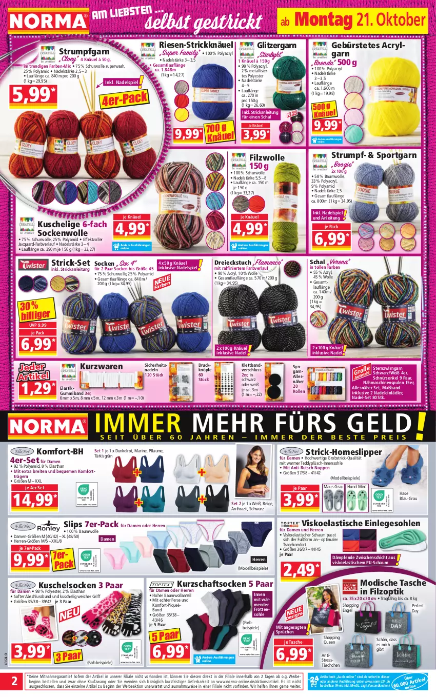 Aktueller Prospekt Norma - Norma - von 21.10 bis 28.10.2024 - strona 2 - produkty: asti, Bau, baumwolle, Bebe, Brei, bürste, dell, Dreieckstuch, eis, elle, Engel, gin, Kurzschaftsocken, Kuschelsocken, LG, Maus, mint, Mode, Nähmaschine, ndk, obst, pflaume, Plüsch, reis, rum, Schal, slip, Slipper, slips, socken, Spiele, Sport, starlight, Tasche, tee, Ti, tisch, tuc, wolle