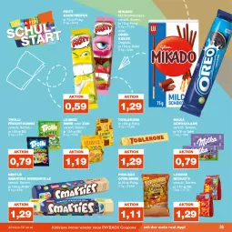 Gazetka promocyjna Real - Gazetka - ważna od 09.09 do 09.09.2023 - strona 35 - produkty: aust, coupon, coupons, frucht, fruchtgummi, gin, Kaustreifen, keks, kekse, leibniz, lorenz, mikado, milch, milka, milka schokolade, nestlé, Ofen, oreo, payback, pom-bär, reifen, schoko, schokolade, smarties, Ti, toblerone, trolli, trolli fruchtgummi