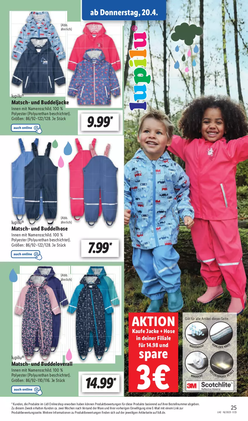 Aktueller Prospekt Lidl - Aktionsprospekt - von 17.04 bis 22.04.2023 - strona 29 - produkty: hose, Jacke, lupilu, Overall, Ti, weck