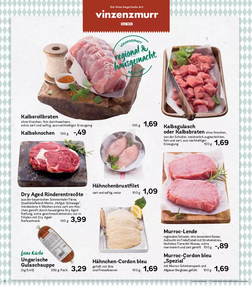 Aktueller Prospekt Aez - Prospekte - von 21.02 bis 26.02.2022 - strona 4 - produkty: beere, beeren, Bergkäse, braten, brie, cordon bleu, eis, elle, entrecôte, gulasch, Gulaschsuppe, hähnchenbrust, hofgut, Käse, küche, LG, mac, Meister, natur, nivea, reis, rind, rinder, rollbraten, saft, schinken, schinkenspeck, schnitten, Schrank, schwein, sim, Speck, Spezi, suppe, teller, Ti, wein