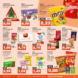 Gazetka promocyjna Real - Gazetka - ważna od 11.11 do 11.11.2023 - strona 11 - produkty: Adventskalender, bonbons, choco crossies, cola, coupon, coupons, crossies, Kinder, kitkat, kräuter, Kugel, lindor, lindt, malteser, merci, milch, milka, nestlé, Ofen, payback, pom-bär, Ricola, schogetten, schoko, schoko-bons, Ti, toblerone, tuc