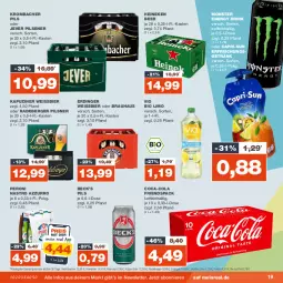 Gazetka promocyjna Real - Gazetka - ważna od 11.11 do 11.11.2023 - strona 19 - produkty: becks, Berger, bier, bio, bio limo, Cap, capri-sun, coca-cola, cola, drink, eis, energy drink, erdinger, erfrischungsgetränk, getränk, heineken, jever, jever pilsener, krombache, krombacher, krombacher pils, limo, monster, Monster Energy, Peroni, pils, pilsener, pilsner, radeberger, radeberger pilsner, reis, Ti, vio bio limo, weissbier, ZTE