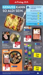 Gazetka promocyjna AldiSud - IN ZWEI WOCHEN - Gazetka - ważna od 24.09 do 24.09.2022 - strona 23 - produkty: aioli, aldi, alle artikel ohne dekoration, cevapcici, dekoration, develey, eis, flasche, fleisch, frischkäse, garnelen, gin, hackfleisch, kartoffel, Kartoffelsuppe, Käse, kräuter, Kürbis, LG, meggle, nuss, oder kräuter, Quiche, reis, rind, sauce, schwein, spinat, suppe, Ti, Tofu, tomate, tomaten, wein, Wirsing, ziegenfrischkäse, ZTE