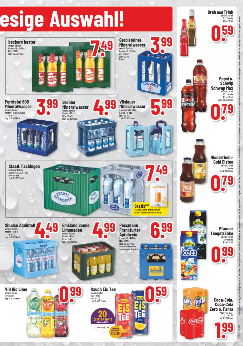 Aktueller Prospekt Trinkgut - von 25.07 bis 30.07.2022 - strona 3 - produkty: Alwa, angebot, angebotspreis, apfel, apfelwein, auer, Beckers Bester, bio, buch, deutschlandcard, eier, eis, eistee, erde, fanta, flasche, Forstetal, frankfurter, gerolsteine, gerolsteiner, getränk, getränke, Intel, LG, limo, limonade, limonaden, mineralwasser, pepsi, Rauch, reis, Schwip Schwap, sinalco, Staatl. Fachingen, steiner, tee, Ti, vöslauer, wasser, wein