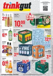 Gazetka promocyjna Trinkgut - Gazetka - ważna od 30.07 do 30.07.2022 - strona 1 - produkty: Alwa, angebot, angebotspreis, beck's, bier, bismarck, bourbon, bree, deutschlandcard, eis, elle, erde, flasche, jim beam, korn, LG, limo, limonade, limonaden, mais, mineralwasser, reis, rheinfels quelle, Ti, valensina, wasser