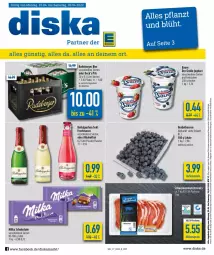 Gazetka promocyjna Diska - Prospekte - Gazetka - ważna od 30.04 do 30.04.2022 - strona 1 - produkty: alkohol, angebot, angebote, auer, Bau, Bauer, Becher, beere, beeren, Berger, bier, ecco, flasche, frucht, fruchtsecco, heidelbeere, heidelbeeren, joghur, joghurt, milka, milka schokolade, pils, radeberger, rotkäppchen, Schal, Schale, schoko, schokolade, sekt, Ti