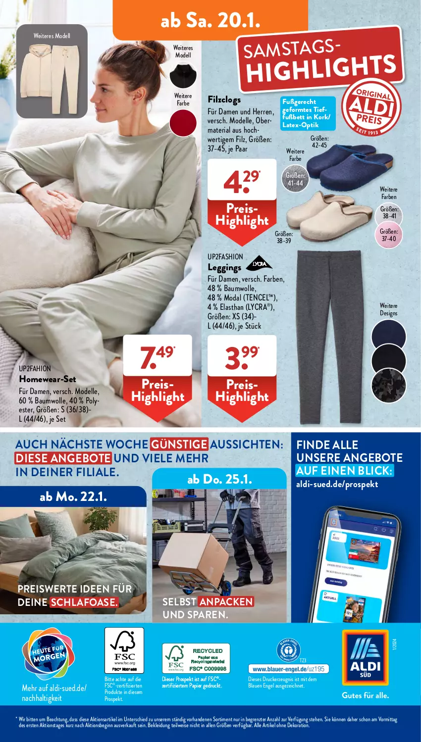 Aktueller Prospekt AldiSud - IN ZWEI WOCHEN - von 15.01 bis 20.01.2023 - strona 26 - produkty: aldi, alle artikel ohne dekoration, angebot, angebote, Bau, baumwolle, bett, Clogs, dekoration, dell, drucker, eis, elle, Engel, gin, kerze, kleid, Kleidung, leggings, Mode, papier, reis, Ria, Ti, up2fashion, wolle, ZTE