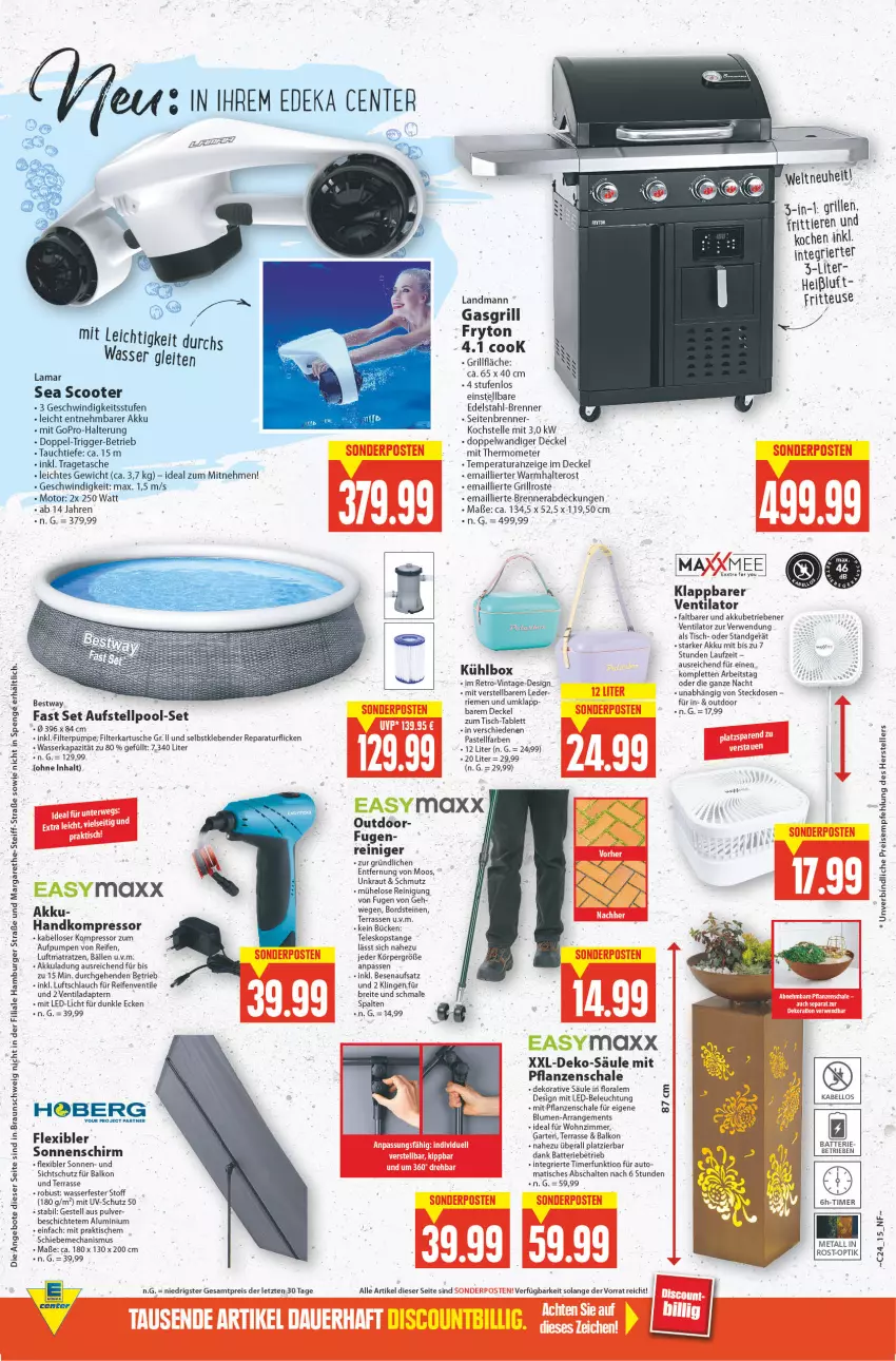 Aktueller Prospekt E Center - Angebote der Woche - von 13.06 bis 18.06.2022 - strona 15 - produkty: adapter, akku, angebot, angebote, auto, batterie, beleuchtung, bestway, blume, blumen, braun, Brei, burger, decke, Deckel, easymaxx, edelstahl, eis, elle, fritteuse, gasgrill, GoPro, grill, grillfläche, grillrost, hamburger, kompressor, Kraut, kühlbox, led-beleuchtung, led-licht, luftmatratze, matratze, matratzen, mit led-beleuchtung, mit thermometer, ndk, pflanze, pflanzen, pool, reifen, reiniger, Reinigung, reis, rwe, Schal, Schale, schlauch, scooter, sonnenschirm, steckdose, tablet, tablett, Tasche, Teleskop, teller, thermometer, Ti, Tiere, timer, tisch, tragetasche, uv-schutz, ventilator, wasser, ZTE