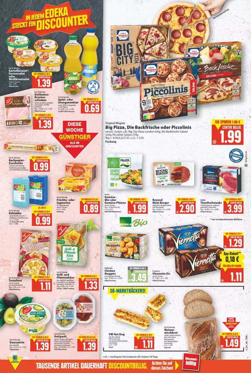 Aktueller Prospekt E Center - Angebote der Woche - von 13.06 bis 18.06.2022 - strona 6 - produkty: akku, antipasti, apfel, asti, aus dem kühlregal, avocado, Becher, beutel, bio, brot, burger, curry, currywurst, deka, dip, edeka bio, eier, eis, erbsen, filet, fisch, flasche, frischkäse, frosta, frucht, früchte, geback, gemüse-pfanne, Getrocknete Tomaten, gin, grill, grüne oliven, guacamole, gurke, gurken, ingwer, kartoffel, kartoffelsalat, Käse, Kraut, kräuter, kräutern, krautsalat, kühlakku, kühlbox, kühlregal, kühltasche, langnese, mac, Nektar, nuggets, oder piccolinis, Ofen, olive, oliven, orange, orangen, original wagner, papier, pfanne, pfannen, pfannenkäse, piccolinis, pizza, regal, reis, röstzwiebeln, rwe, salami, salat, Schal, Schale, schinken, schnittkäse, spitzenqualität, steak, steaks, Tasche, taschen, tee, thunfisch, Ti, tisch, tomate, tomaten, torte, tortelloni, und pfanne, usb, viennetta, wagner, wurst, Yo, ZTE, zwiebel, zwiebeln