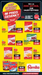 Gazetka promocyjna Famila - Prospekte - Gazetka - ważna od 11.11 do 11.11.2023 - strona 2 - produkty: auer, backofen, beere, beeren, beutel, bio, dauertiefpreis, discount, eis, elle, erdbeere, erdbeeren, geschirr, geschirrspülmittel, himbeer, himbeere, himbeeren, Ofen, pommes, Pommes Frites, reis, somat, spülmittel, Ti, tiefpreis