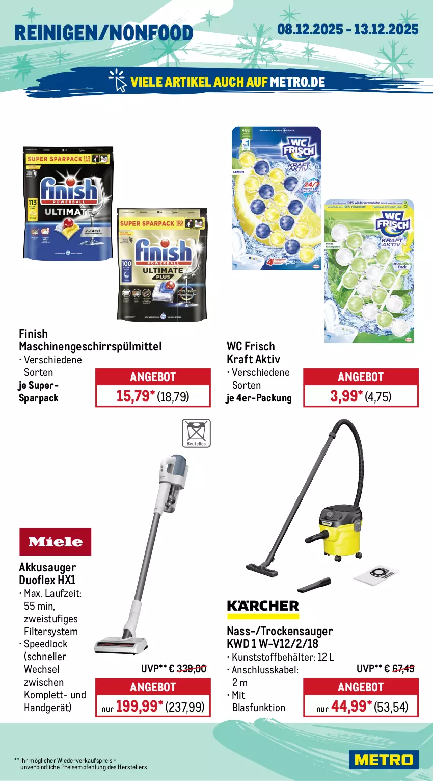 Aktueller Prospekt Metro - Wochen-Angebote - von 08.12 bis 13.12.2025 - strona 18 - produkty: akku, ananas, angebot, Behälter, chardonnay, eis, elle, Finish, flasche, frucht, früchte, früchten, fürst von metternich, geschirr, geschirrspülmittel, getränk, getränke, grand sud, kraft, Metro, Mett, metternich, Palette, reis, riesling, sac, sekt, spee, spülmittel, teller, Three Sixty, Ti, tisch, trauben, Trockensauger, wc frisch, WC Frisch Kraft Aktiv
