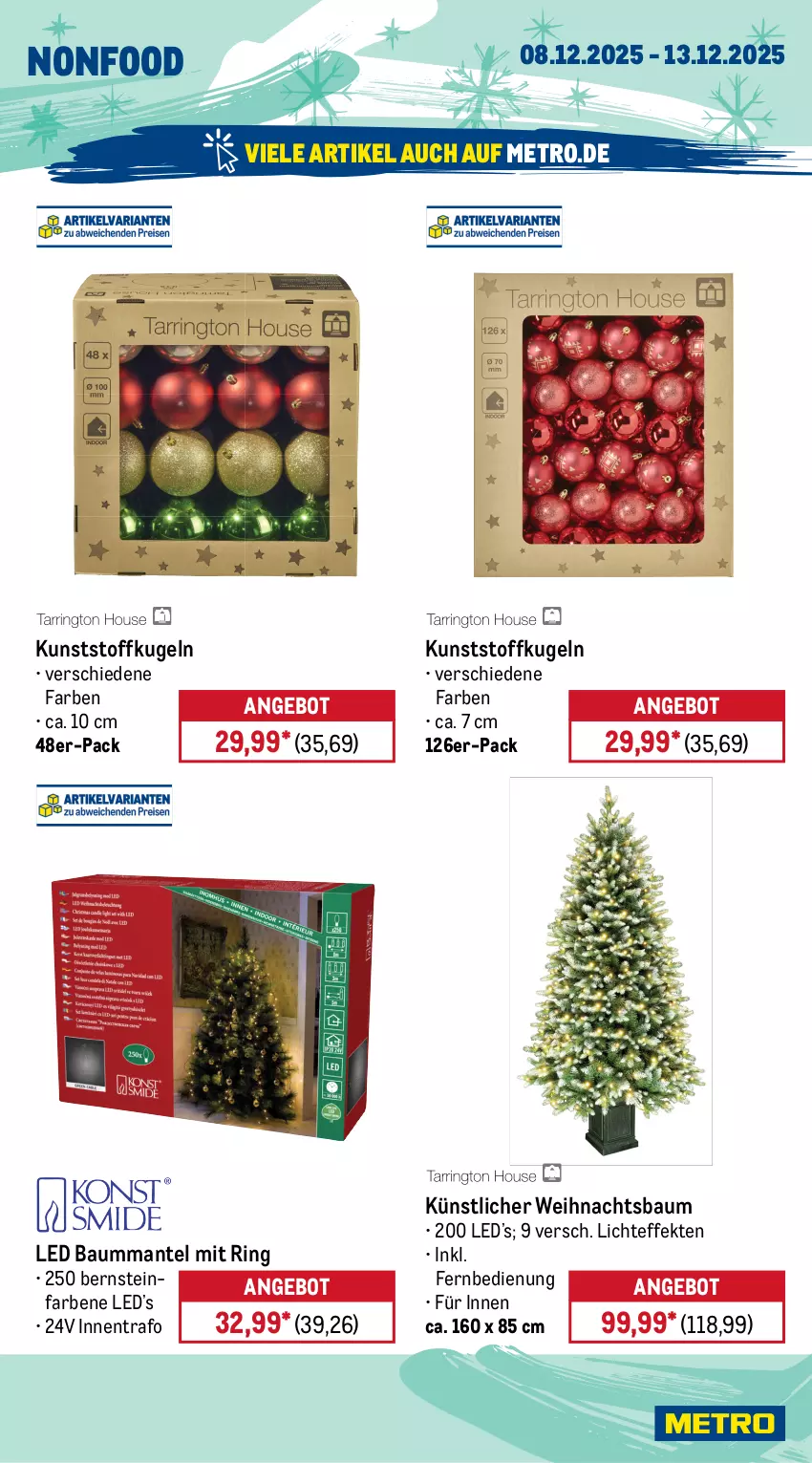 Aktueller Prospekt Metro - Wochen-Angebote - von 08.12 bis 13.12.2025 - strona 27 - produkty: angebot, Bau, fernbedienung, Kugel, Mantel, Metro, ring, Ti, Weihnachtsbaum