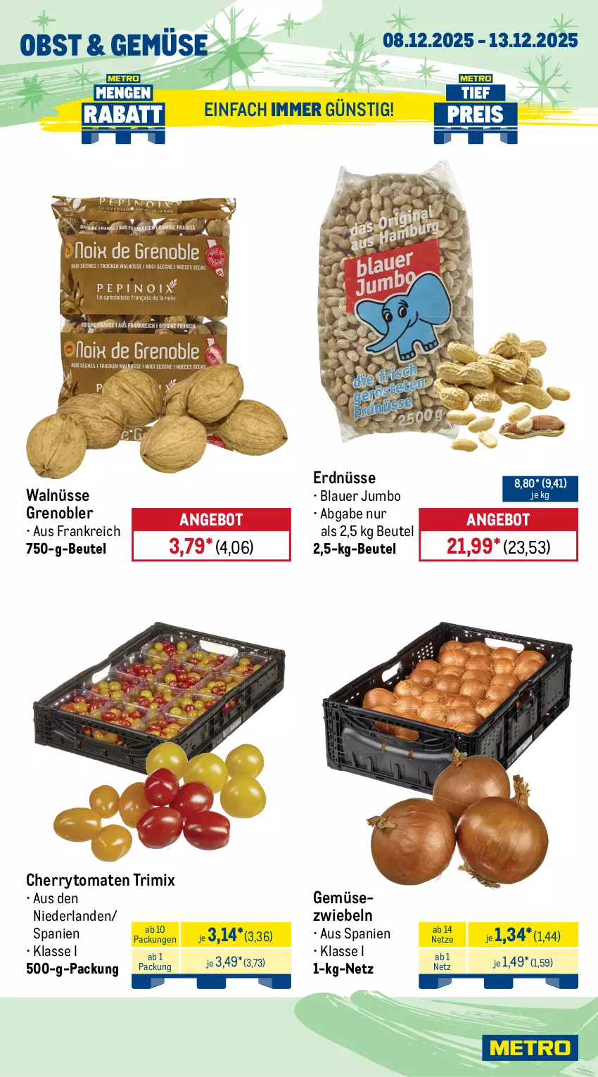 Aktueller Prospekt Metro - Wochen-Angebote - von 08.12 bis 13.12.2025 - strona 9 - produkty: angebot, arla, auer, Becher, beutel, bio, cherrytomaten, eis, erdnüsse, feinjoghurt, frischkäse, galbani, Gemüsezwiebel, joghur, joghurt, jumbo, Käse, mac, milch, mövenpick, mozzarella, obst, reis, rel, Ti, tomate, tomaten, weidemilch, zwiebel, zwiebeln