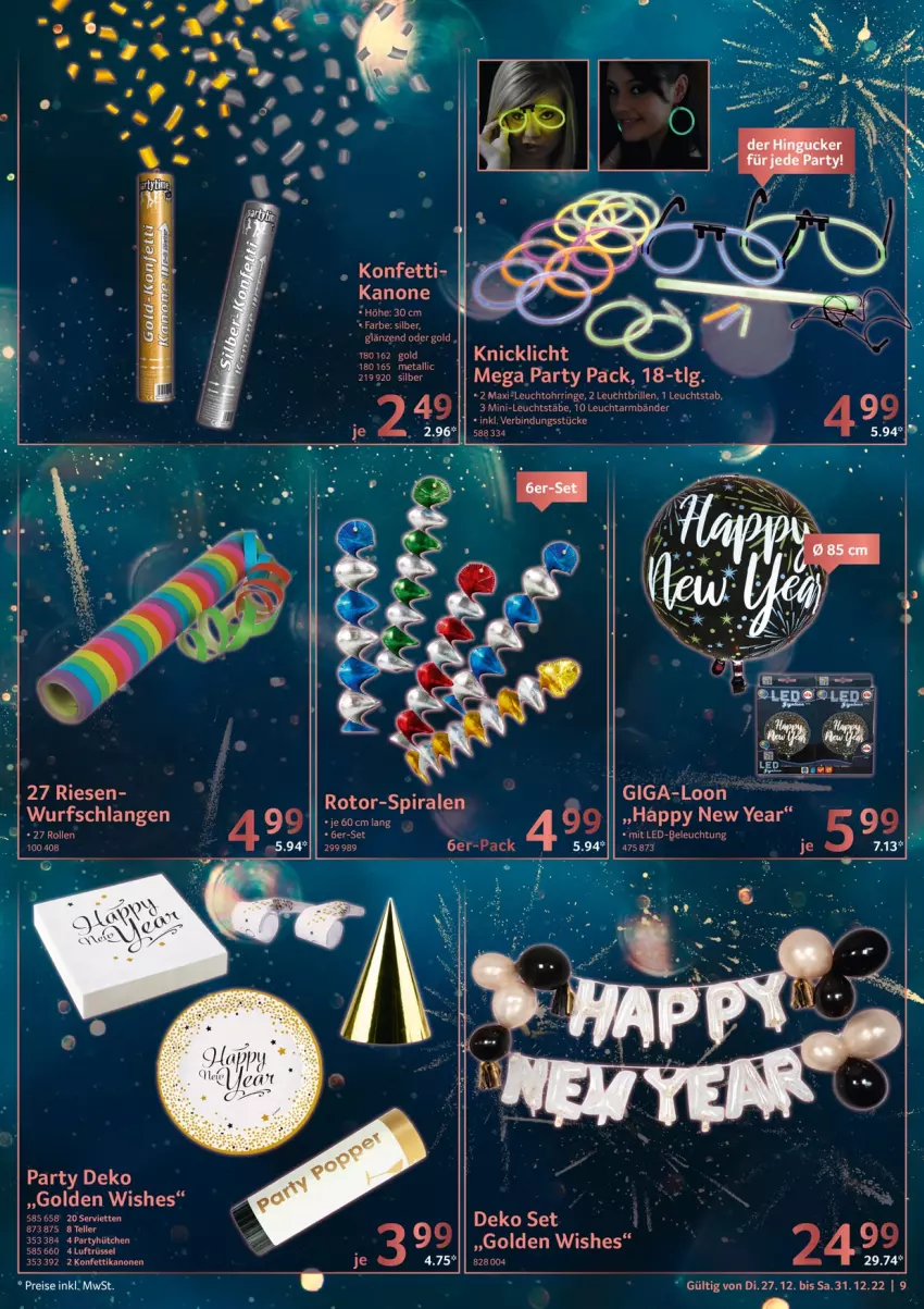 Aktueller Prospekt Selgros - Danke - von 27.12 bis 31.12.2022 - strona 9 - produkty: Brille, elle, Knicklicht, LG, Ohrringe, ring, Serviette, servietten, teller, Ti