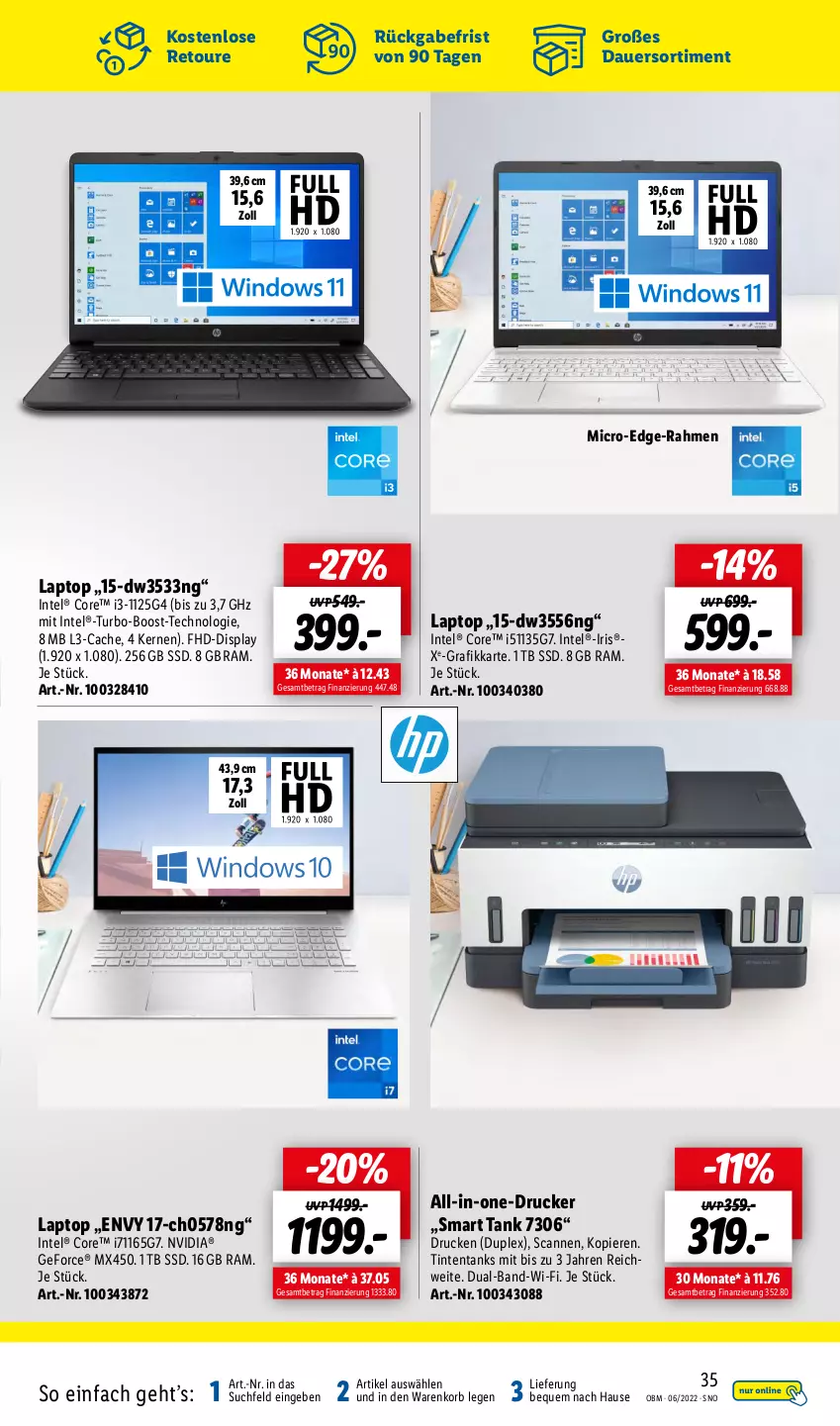 Aktueller Prospekt Lidl - Aktuelle Onlineshop-Highlights - von 01.06 bis 30.06.2022 - strona 35 - produkty: auer, drucker, geforce, Intel, korb, Laptop, nvidia, ssd, Ti