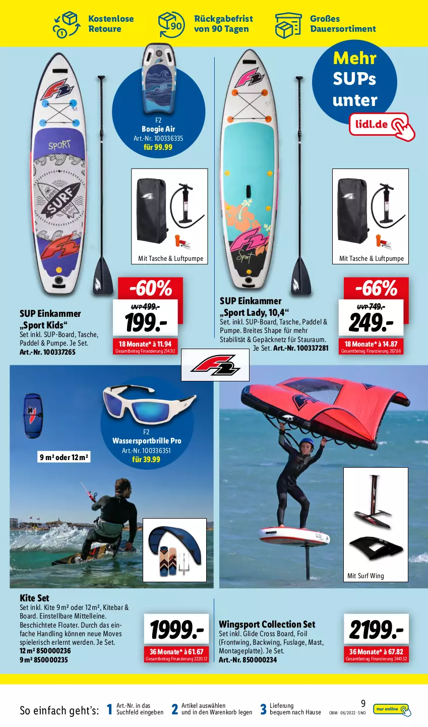 Aktueller Prospekt Lidl - Aktuelle Onlineshop-Highlights - von 01.06 bis 30.06.2022 - strona 9 - produkty: auer, Brei, Brille, elle, erde, korb, latte, leine, Spiele, Sport, Sportbrille, Surf, Tasche, Ti, wasser, Wassersport