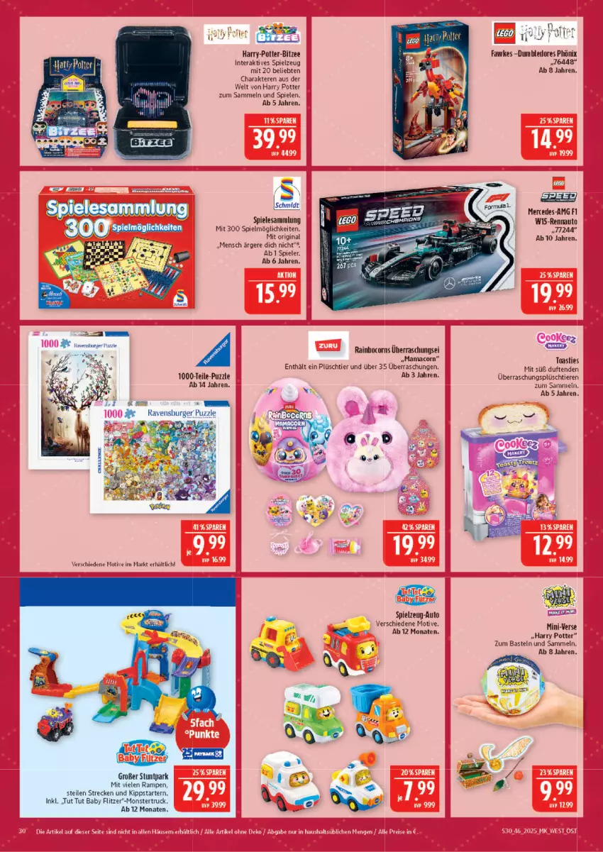 Aktueller Prospekt Marktkauf - Prospekt - von 09.11 bis 15.11.2025 - strona 30 - produkty: asti, auto, burger, gin, mac, mam, monster, Plüsch, Puzzle, Spiele, spielzeug, Ti, Tiere, toast