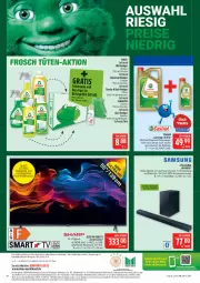 Gazetka promocyjna Marktkauf - Prospekt - Gazetka - ważna od 15.11 do 15.11.2025 - strona 44 - produkty: Astra, aust, Bad, Bad-Reiniger, citrus, deka, dusche, duschgel, eis, elle, ente, flasche, Frosch, gin, HDMI, HP, limo, natur, orange, qled, reiniger, reis, ring, sac, Samsung, Sharp, soundbar, spiritus, sprühflasche, spülmittel, Ti, Tüte, usb, wc-reiniger, wolle, zitrone, ZTE