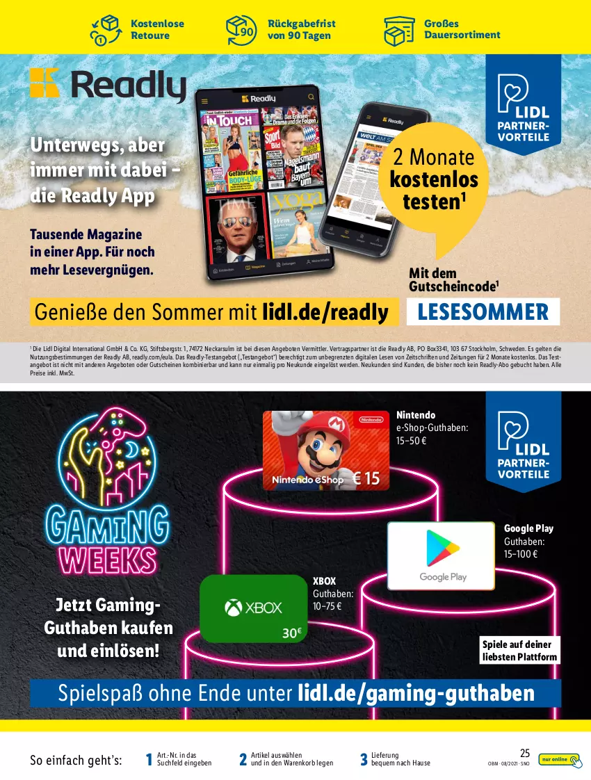 Aktueller Prospekt Lidl - Aktuelle Onlineshop-Highlights - von 01.08 bis 31.08.2021 - strona 25