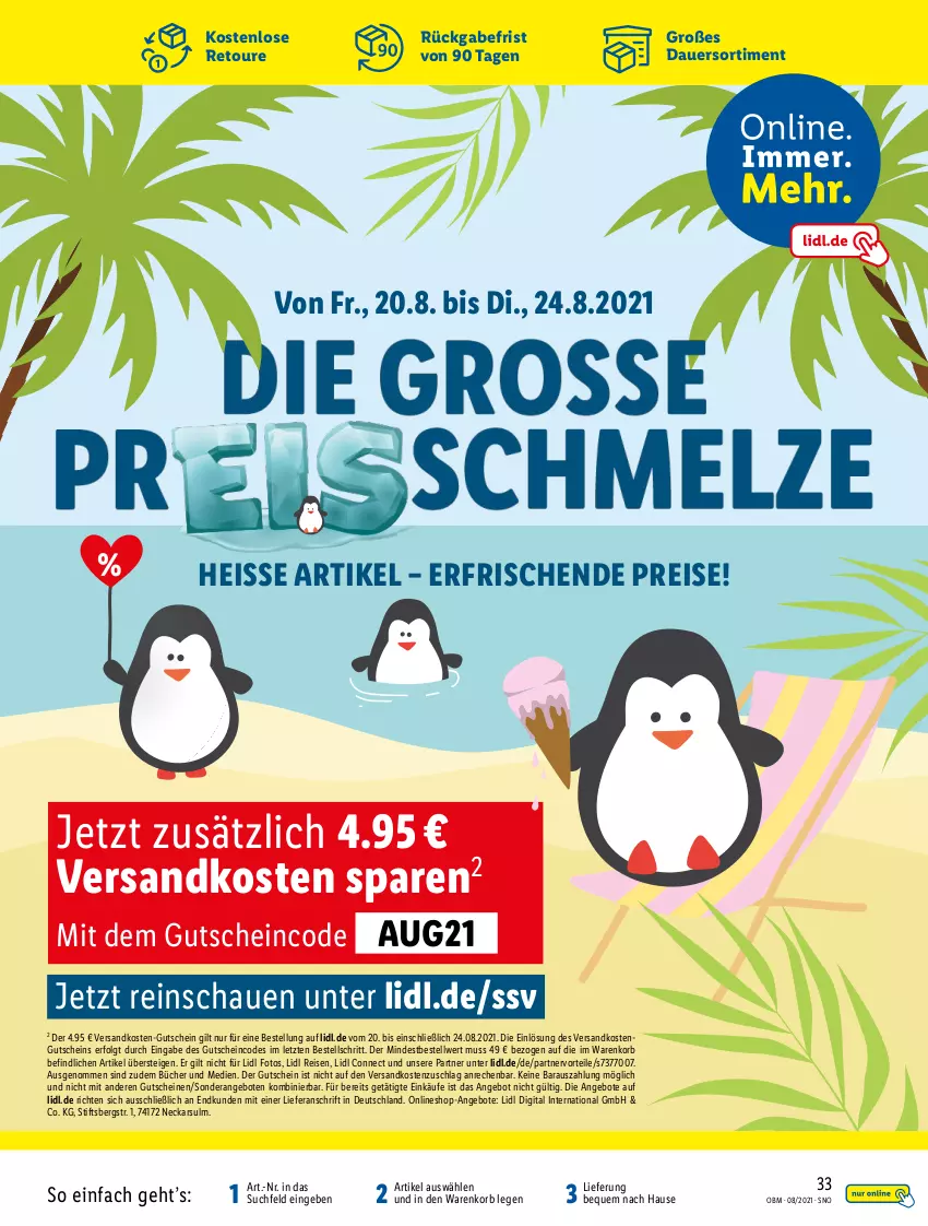 Aktueller Prospekt Lidl - Aktuelle Onlineshop-Highlights - von 01.08 bis 31.08.2021 - strona 33