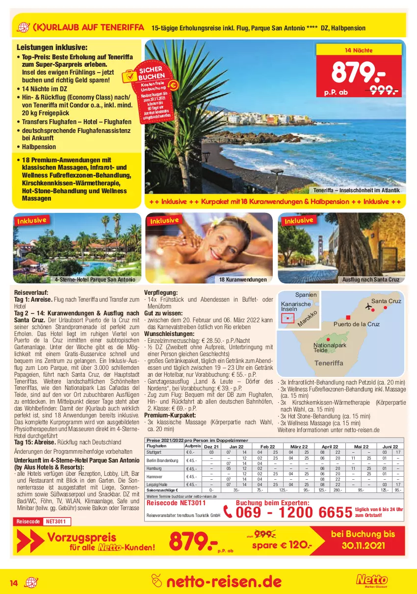 Aktueller Prospekt Netto Marken-Discount - Reisemagazin November - von 28.10 bis 30.11.2021 - strona 14