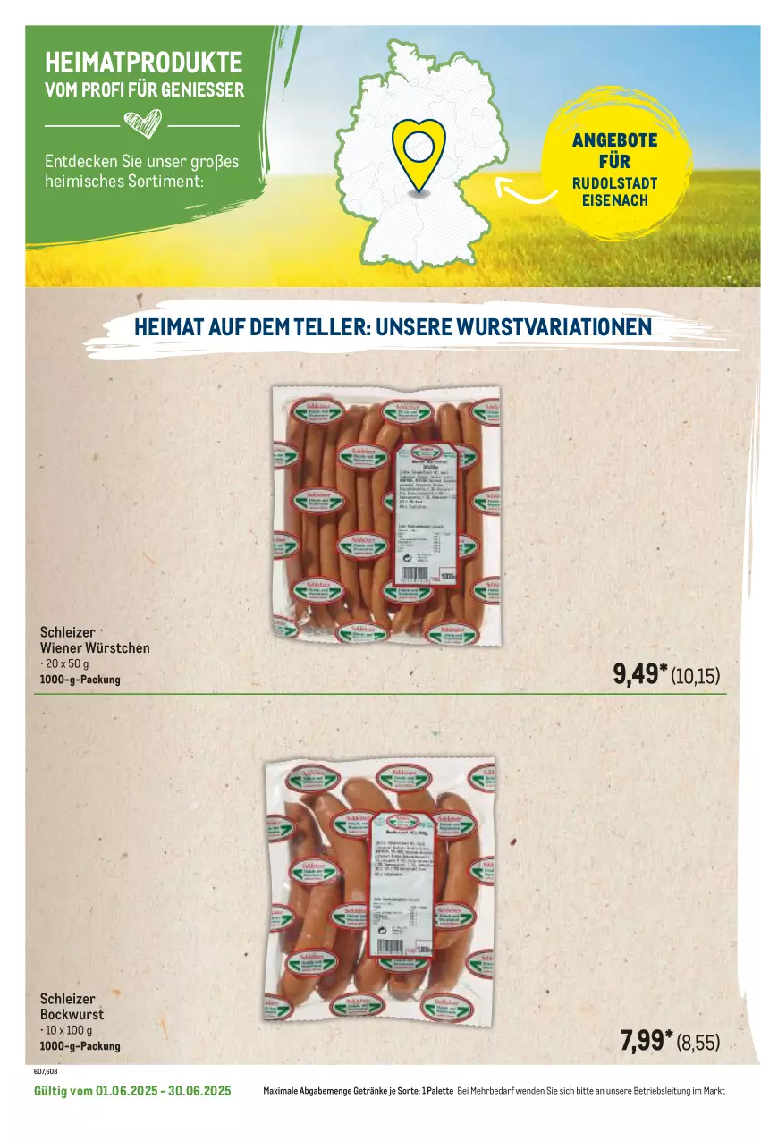 Aktueller Prospekt Metro - Regionaler Flyer - von 01.06 bis 30.06.2025 - strona 102 - produkty: angebot, angebote, bockwurst, decke, eis, elle, getränk, getränke, Palette, Ria, teller, Ti, wiener, wiener würstchen, wurst, würstchen