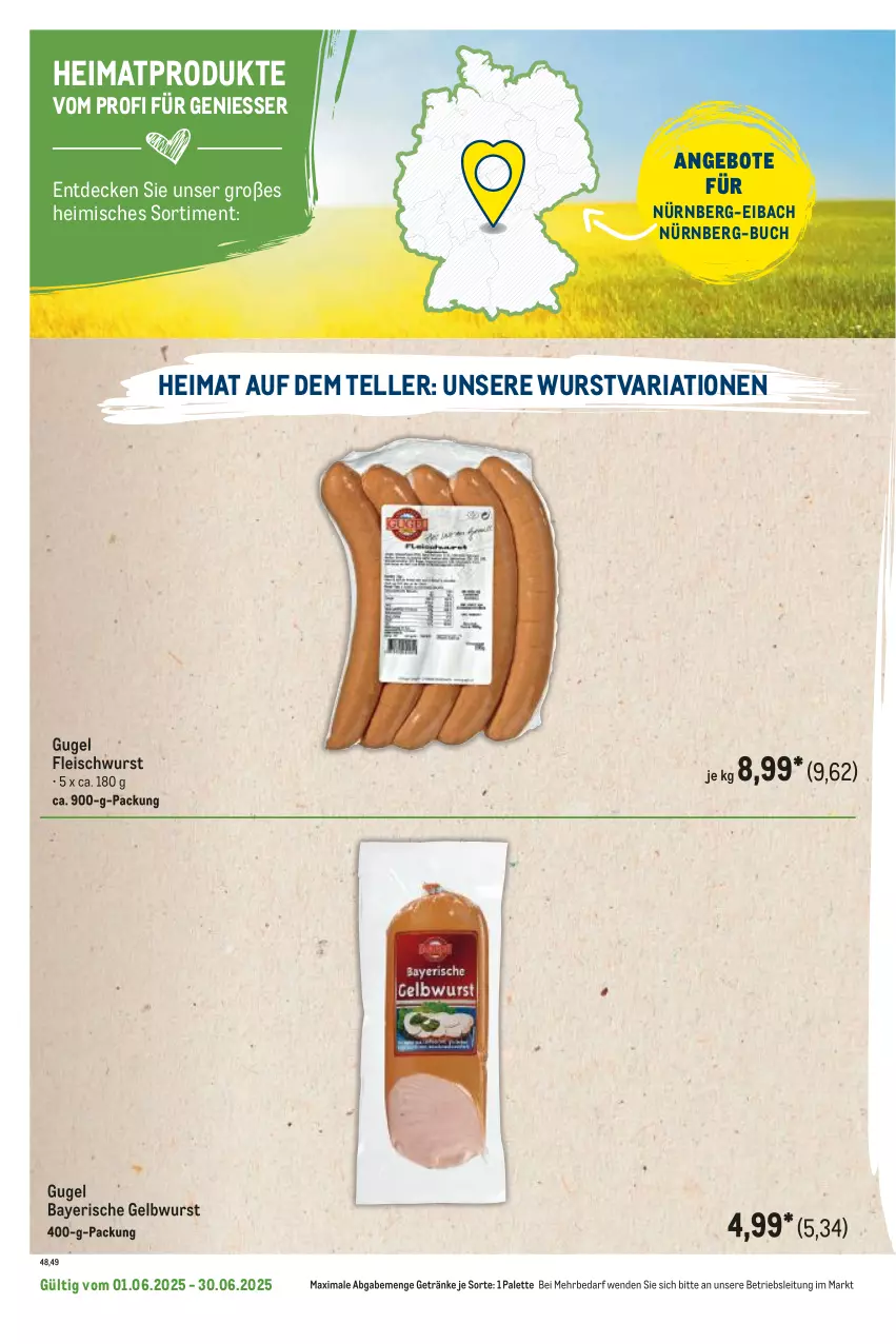 Aktueller Prospekt Metro - Regionaler Flyer - von 01.06 bis 30.06.2025 - strona 108 - produkty: angebot, angebote, buch, decke, eis, elle, fleisch, fleischwurst, getränk, getränke, Palette, Ria, teller, Ti, wurst
