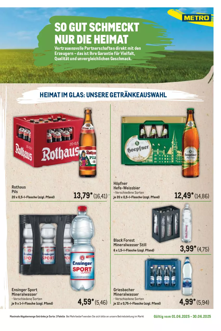 Aktueller Prospekt Metro - Regionaler Flyer - von 01.06 bis 30.06.2025 - strona 111 - produkty: Alwa, bier, black forest, eis, flasche, getränk, getränke, Hefe, lack, mac, mineralwasser, Mineralwasser Still, Palette, pils, Sport, Ti, wasser, weissbier
