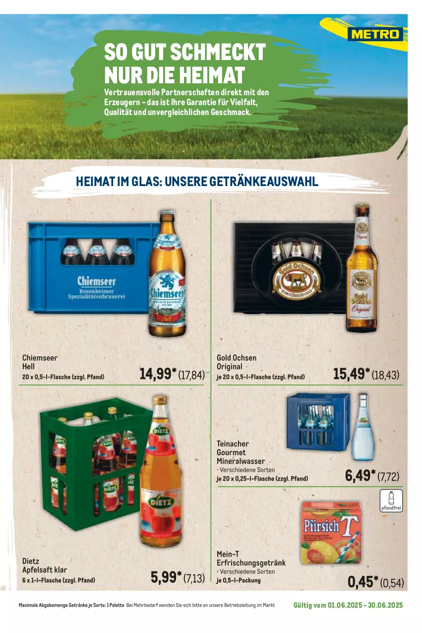 Aktueller Prospekt Metro - Regionaler Flyer - von 01.06 bis 30.06.2025 - strona 119 - produkty: Alwa, apfel, apfelsaft, erfrischungsgetränk, flasche, getränk, getränke, gin, mac, mineralwasser, Palette, saft, Ti, wasser