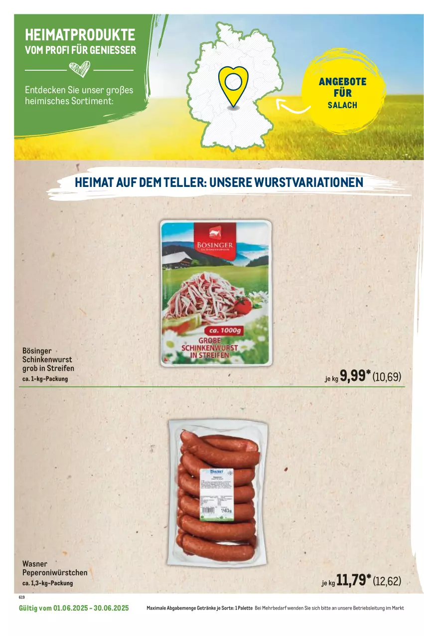 Aktueller Prospekt Metro - Regionaler Flyer - von 01.06 bis 30.06.2025 - strona 124 - produkty: angebot, angebote, decke, elle, getränk, getränke, Palette, peperoni, Peroni, reifen, Ria, schinken, schinkenwurst, teller, Ti, wurst, würstchen