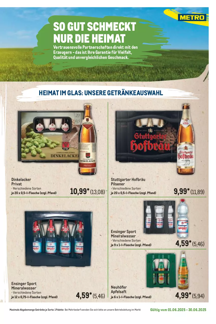 Aktueller Prospekt Metro - Regionaler Flyer - von 01.06 bis 30.06.2025 - strona 127 - produkty: Alwa, apfel, apfelsaft, flasche, getränk, getränke, lack, Lacke, mac, mineralwasser, Palette, pils, pilsener, saft, Sport, Ti, wasser