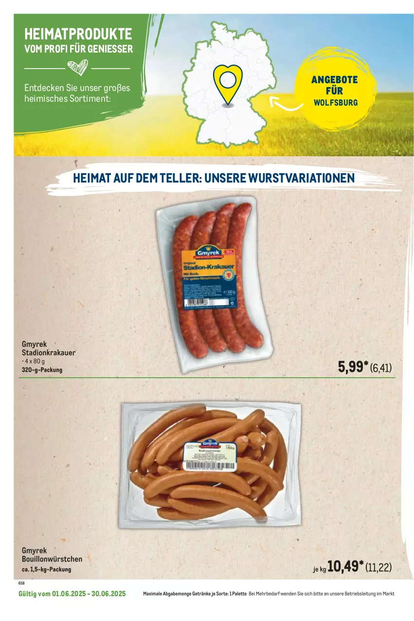 Aktueller Prospekt Metro - Regionaler Flyer - von 01.06 bis 30.06.2025 - strona 14 - produkty: angebot, angebote, auer, decke, elle, getränk, getränke, krakauer, Palette, Ria, teller, Ti, wurst, würstchen