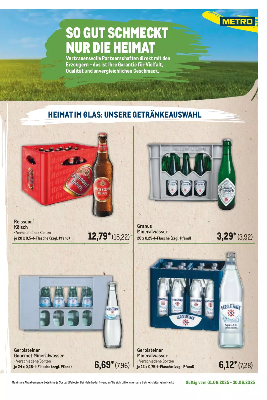 Aktueller Prospekt Metro - Regionaler Flyer - von 01.06 bis 30.06.2025 - strona 25 - produkty: Alwa, eis, flasche, gerolsteine, gerolsteiner, getränk, getränke, mac, mineralwasser, Palette, reis, reiss, ssd, steiner, Ti, wasser