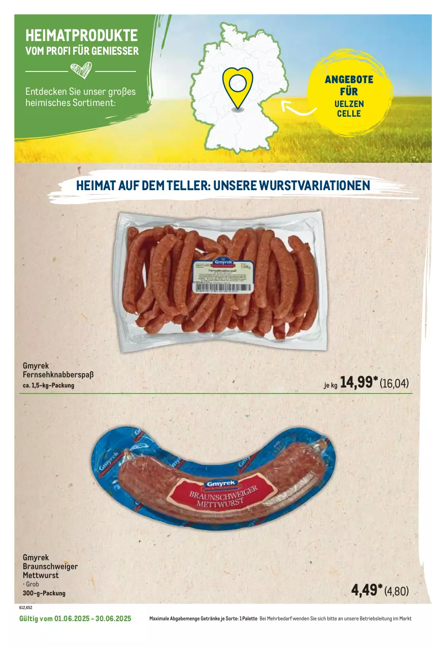 Aktueller Prospekt Metro - Regionaler Flyer - von 01.06 bis 30.06.2025 - strona 28 - produkty: angebot, angebote, braun, decke, elle, getränk, getränke, Mett, mettwurst, Palette, Ria, teller, Ti, wurst